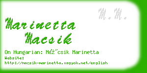 marinetta macsik business card
